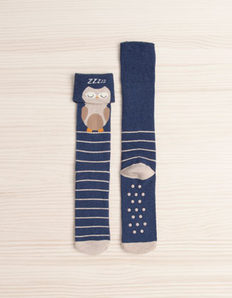 Owl print high socks