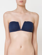 Navy blue bandeau bikini top