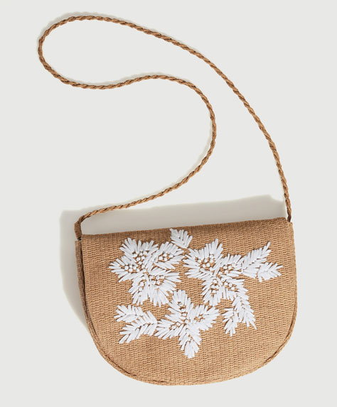 Embroidered Raffia Bag Oysho Jordan Embroidered Raffia Bag 0