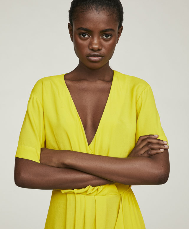 Oysho Midi dress with plunging neckline at £39.99 | love the brands