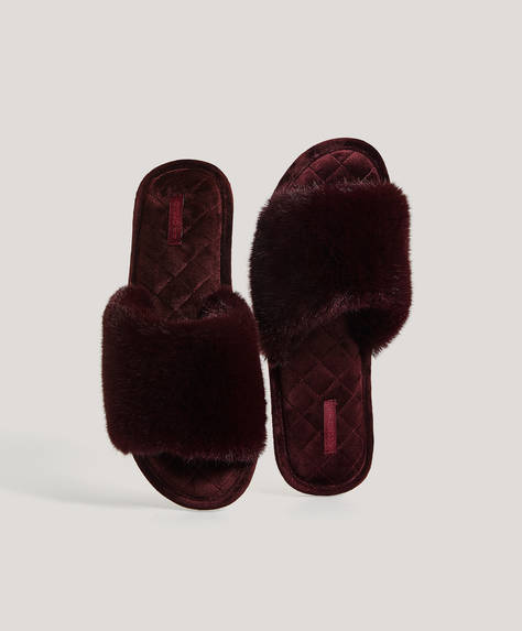 Furry upper slides - Footwear - Lingerie | Oysho 한국