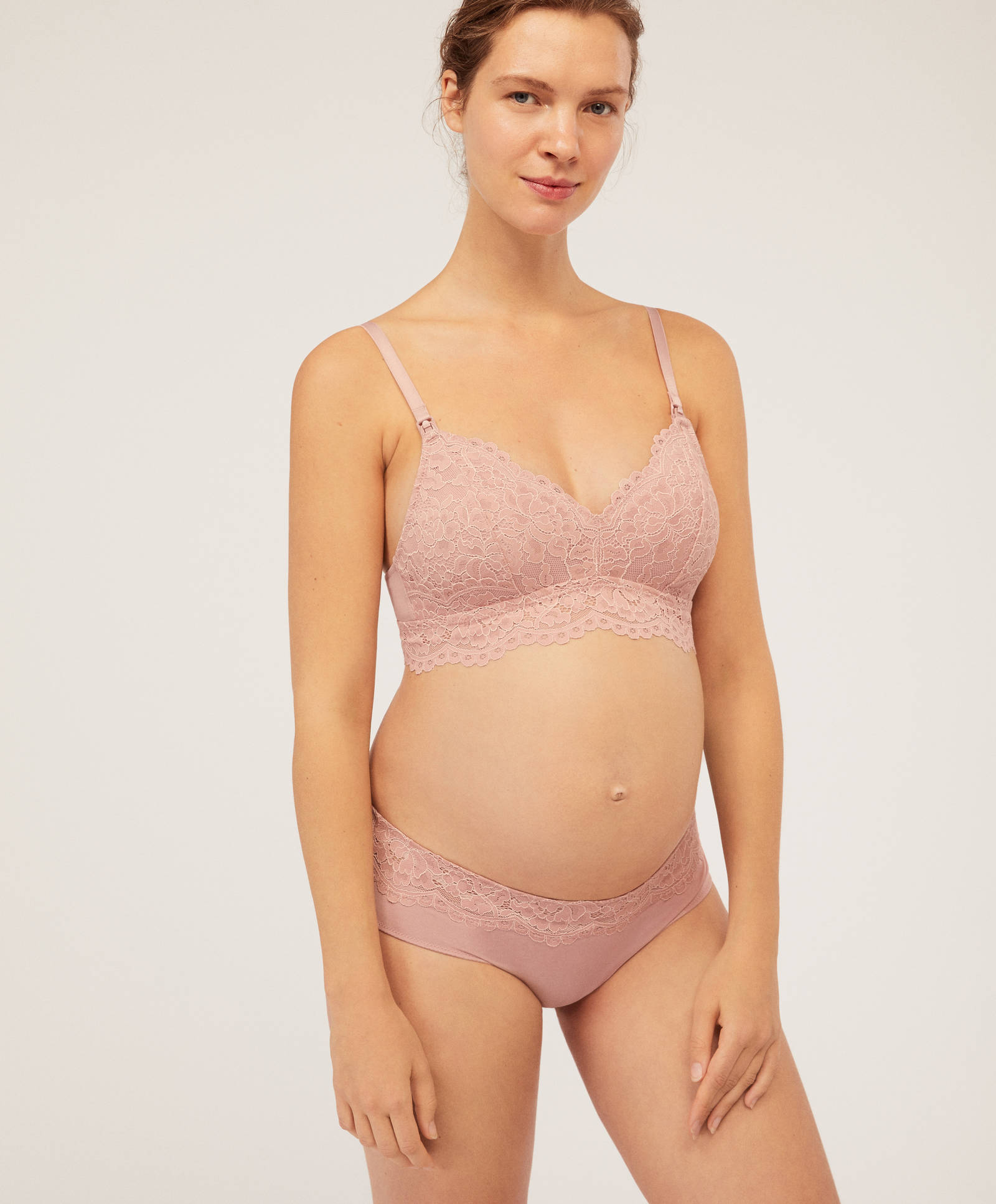 Pink Lace Maternity Bra