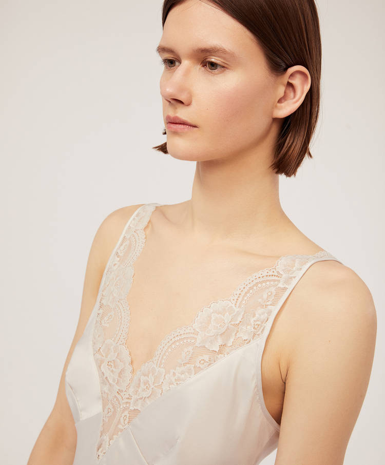 Camisa de dormir curta Essential Lace - -30% Peças de roupa de lingerie - Promoções | Primavera Verão 2019 - Oysho Portugal 