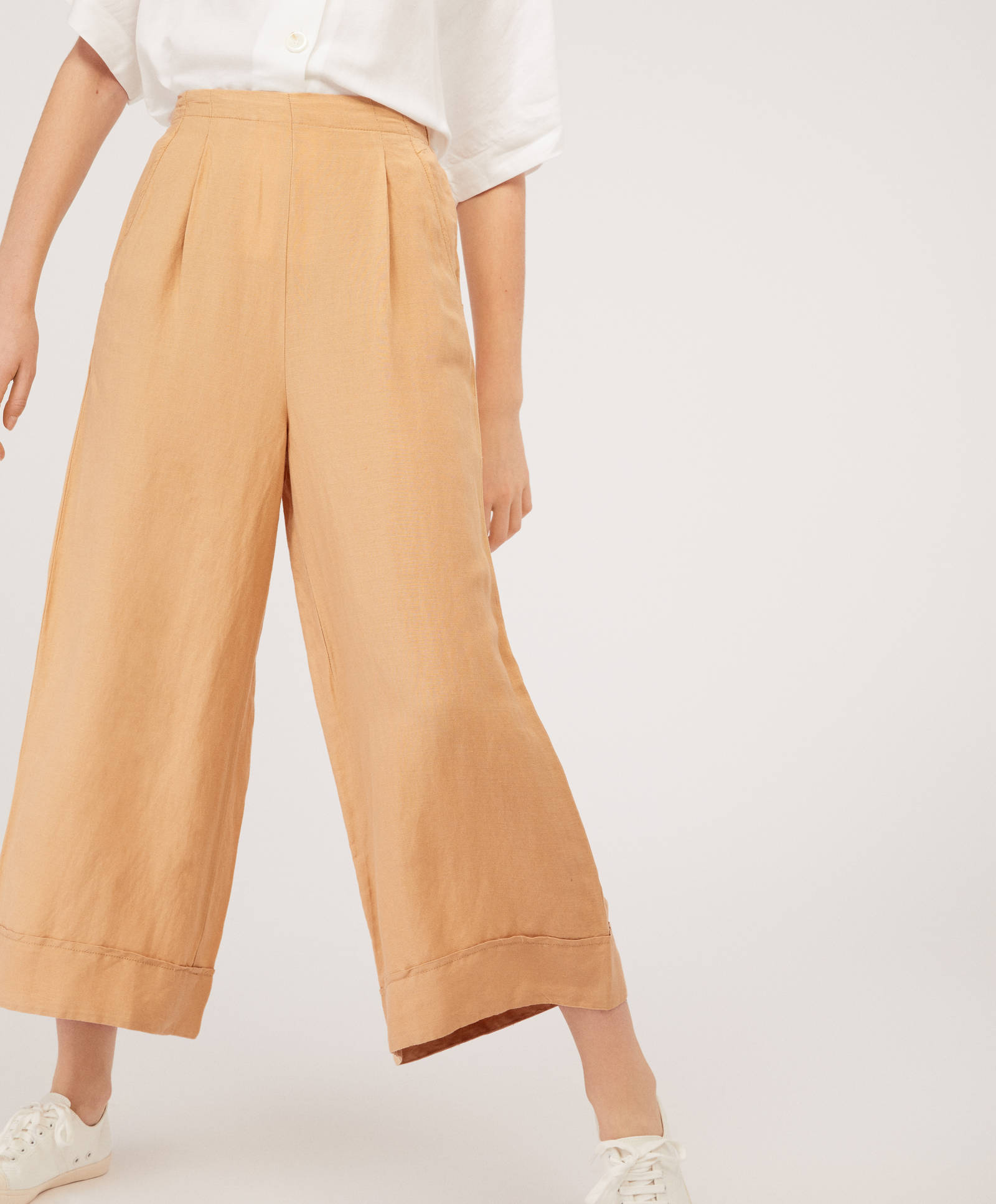 Oysho - Wide leg linen trousers