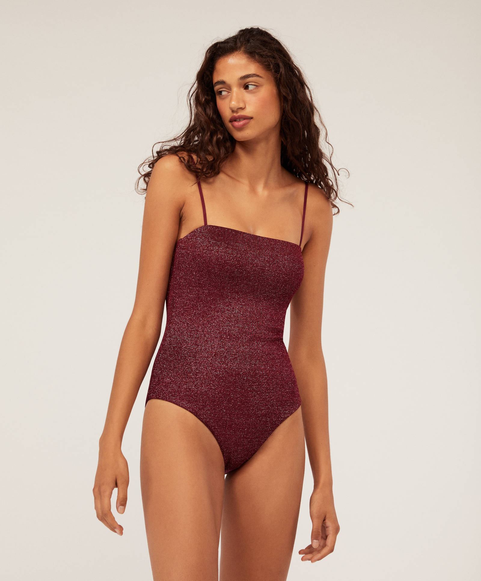Oysho Shiny bandeau swimsuit 2 Oysho Shiny bandeau swimsuit 3