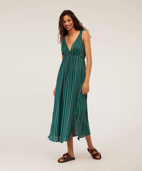 Metallic Thread Dress Oysho Ellada