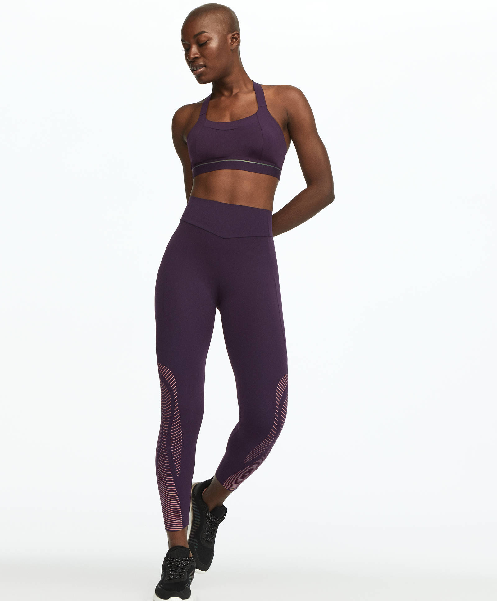 Oysho - Purple print compression leggings