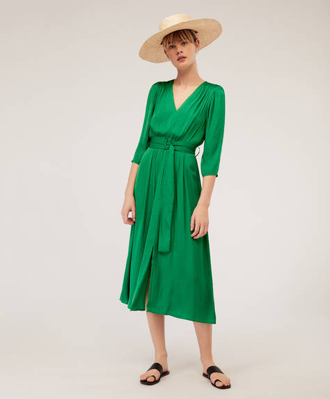 Satin Midi Dress Oysho Espana
