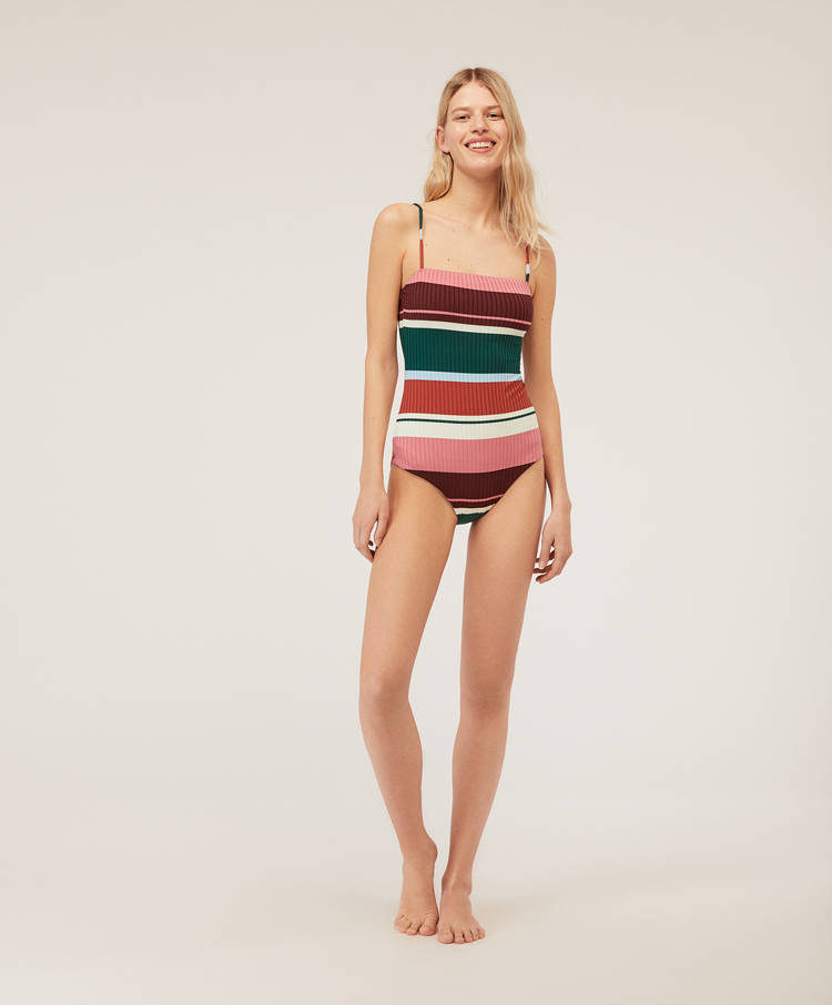 oysho striped swimsuit