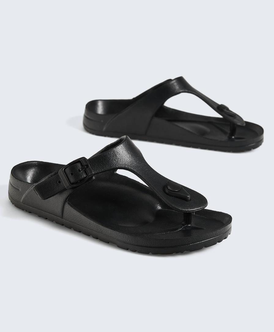 black beach sandals
