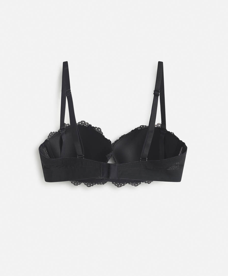 black lace strapless bra