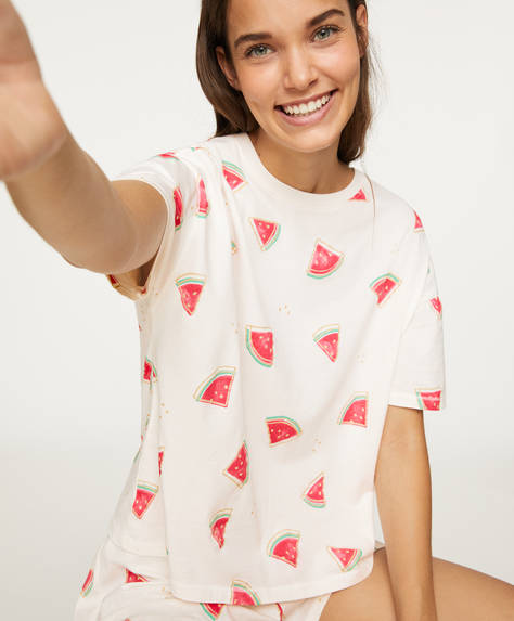 Watermelon Short Sleeved T Shirt Oysho Turkiye