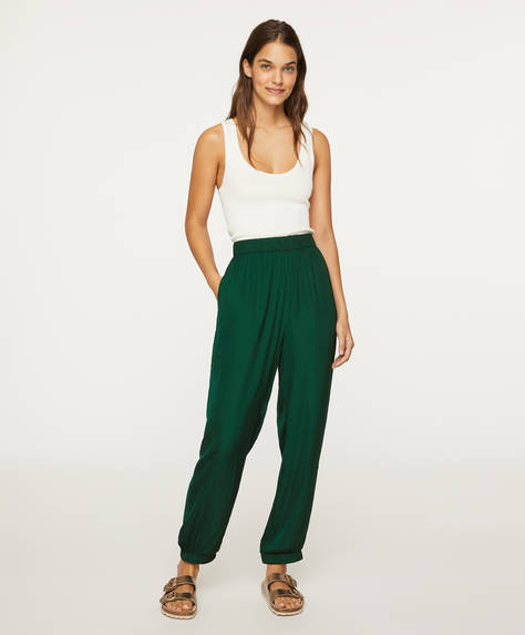 Yesil Saten Pantolon Yeni Urunler Oysho