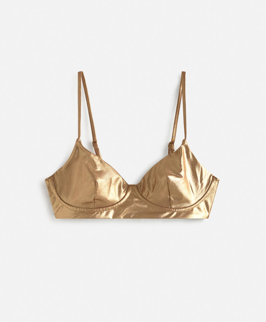 soutien gorge doré