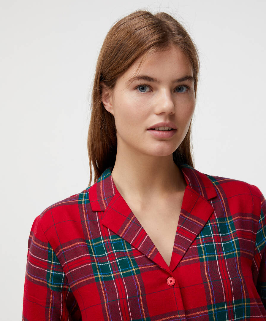 Kirmizi Kareli Pamuklu Pijama Takimi Pijama Takimlari Uyku Oysho