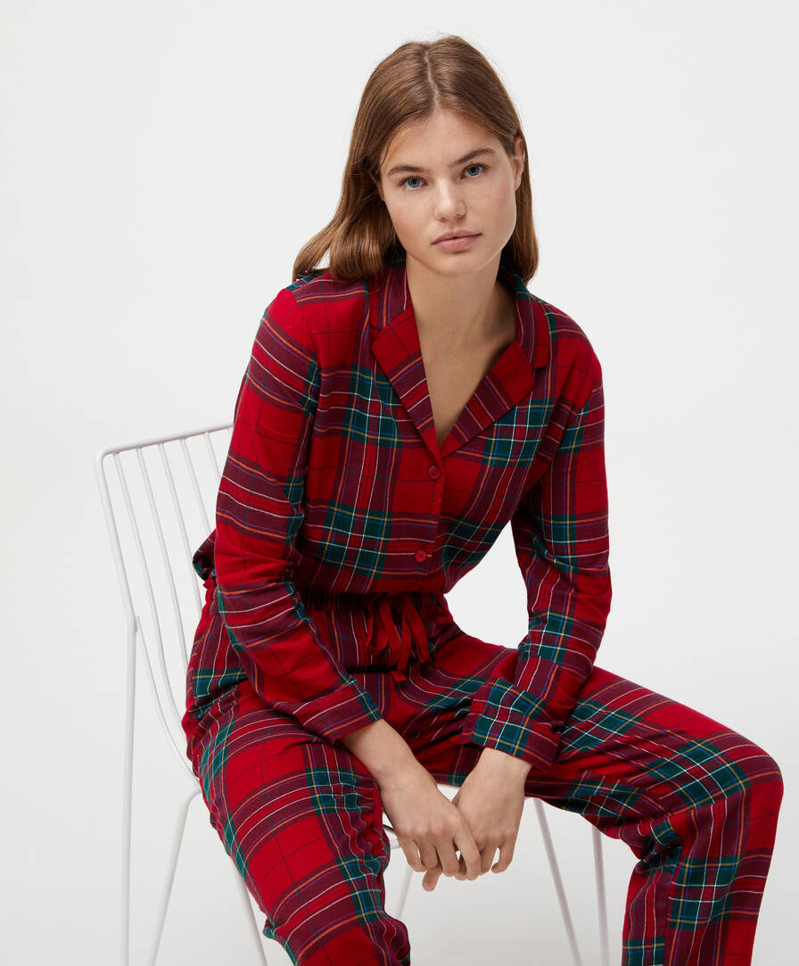 Kirmizi Kareli Pamuklu Pijama Takimi Pijama Takimlari Uyku Oysho