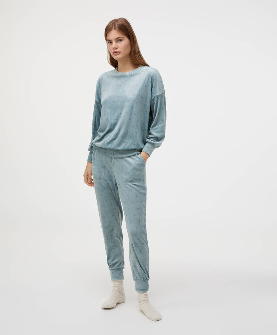 Diamond fleece sweatshirt - Knitwear - Sleep | Oysho Islas Canarias