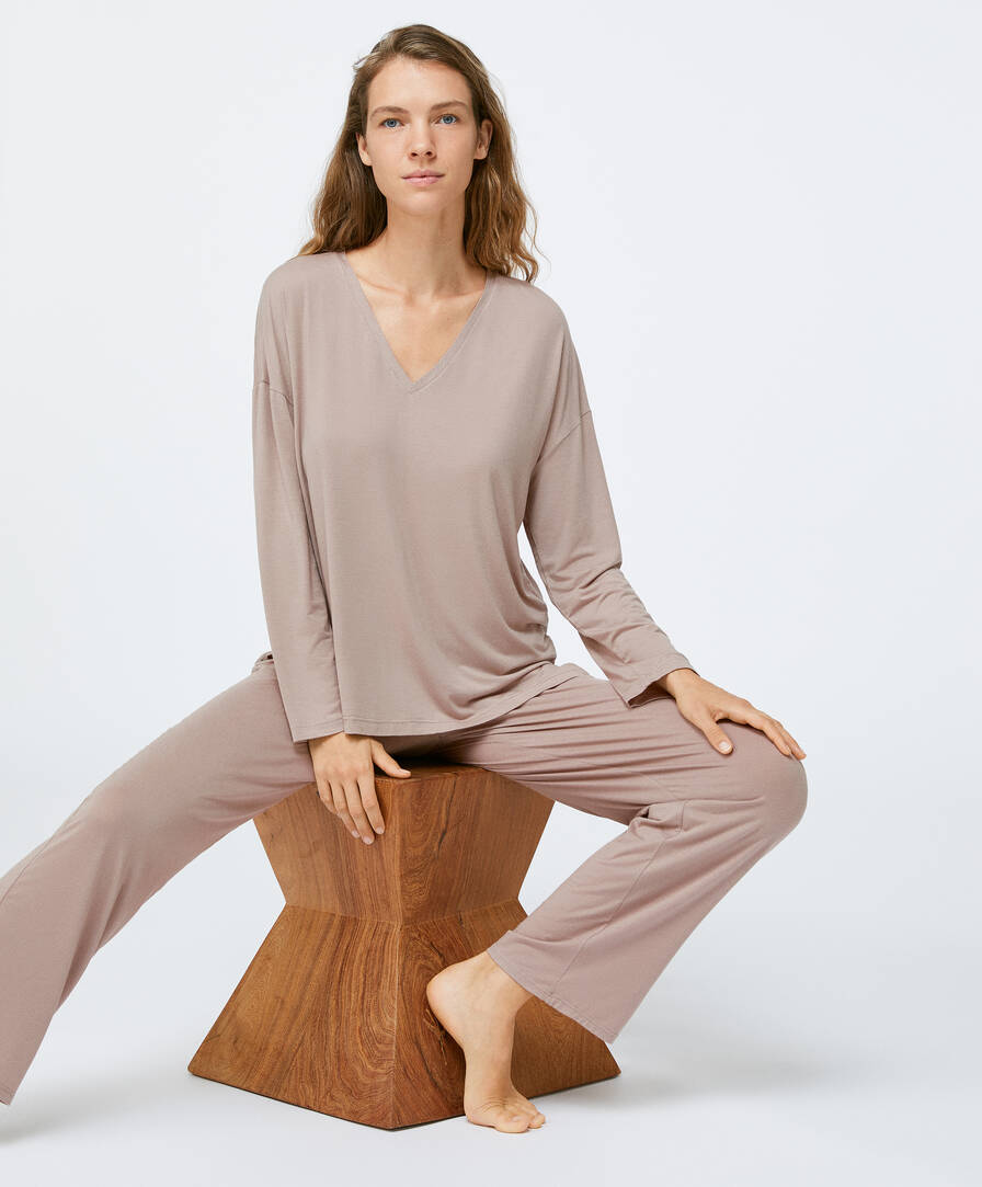 Pantaloni lunghi talpa morbidi al tatto - | Oysho