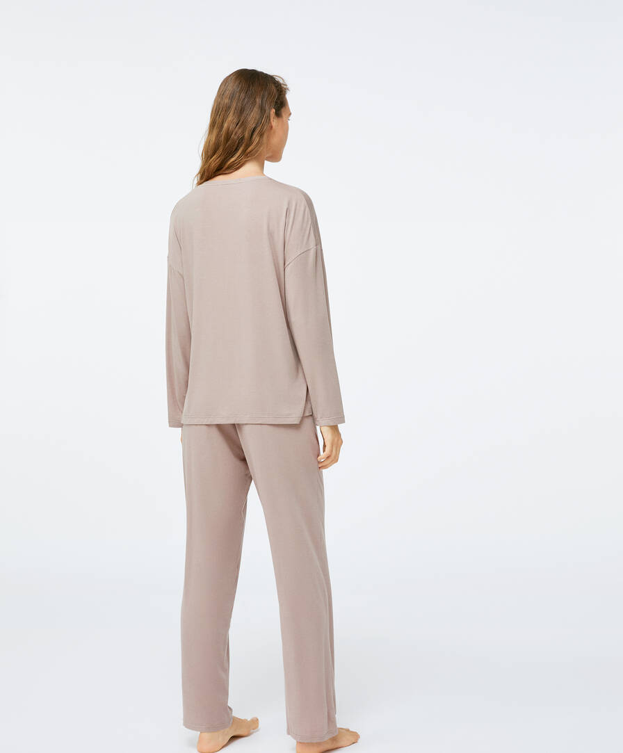 Pantaloni lunghi talpa morbidi al tatto - | Oysho