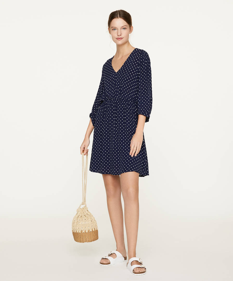 oysho polka dot dress