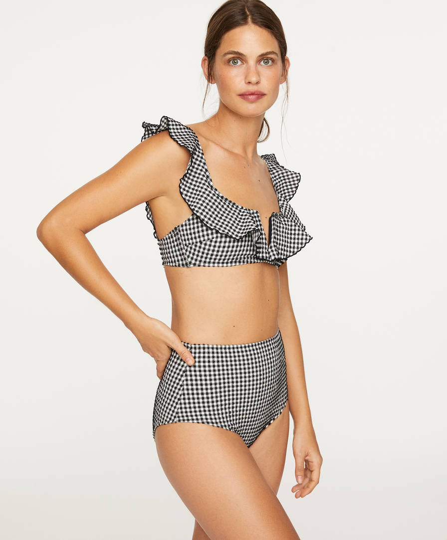 gingham bathing suit top