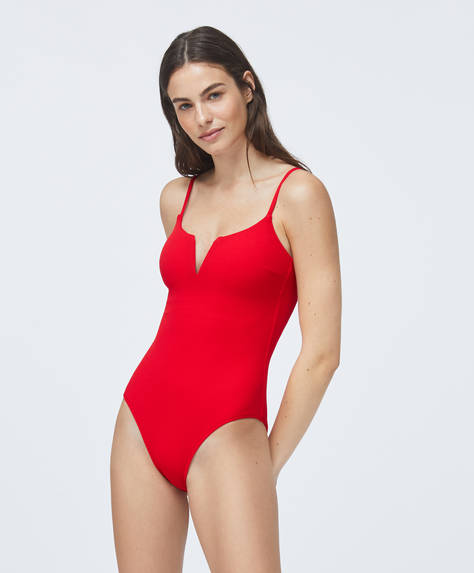 Costum De Baie Cu Decolteu In V Null Autumn Winter 2020 Oysho Romania