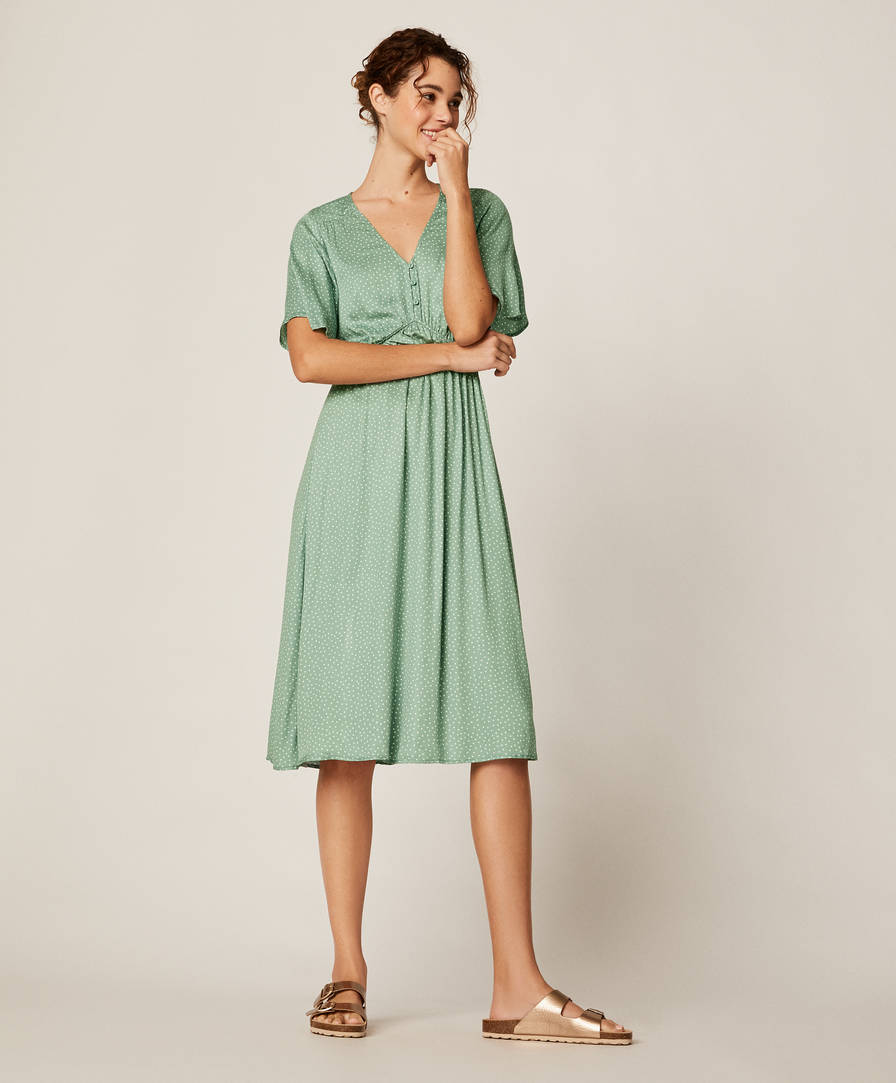 Green Polka Dot Dress New In Swimwear And Beachwear Oysho Ellada