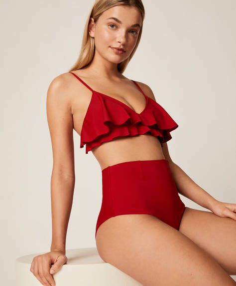 oysho red swimsuit