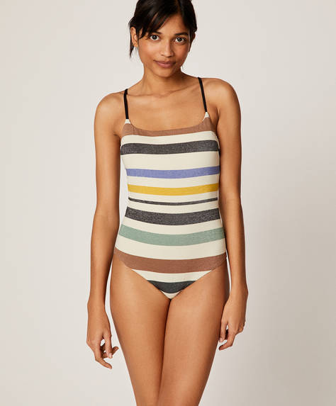 Stripe Swimsuit Join Life Swimwear And Beachwear Oysho Turkiye
