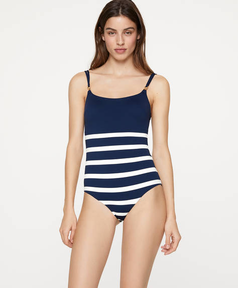 oysho striped swimsuit