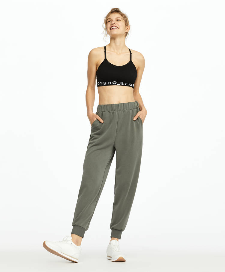 sports bra and joggers