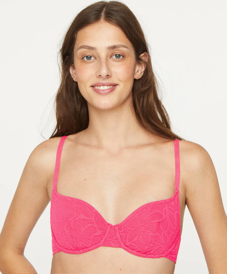 Floral Jacquard Bikini Top New In Swimwear And Beachwear Oysho Turkiye