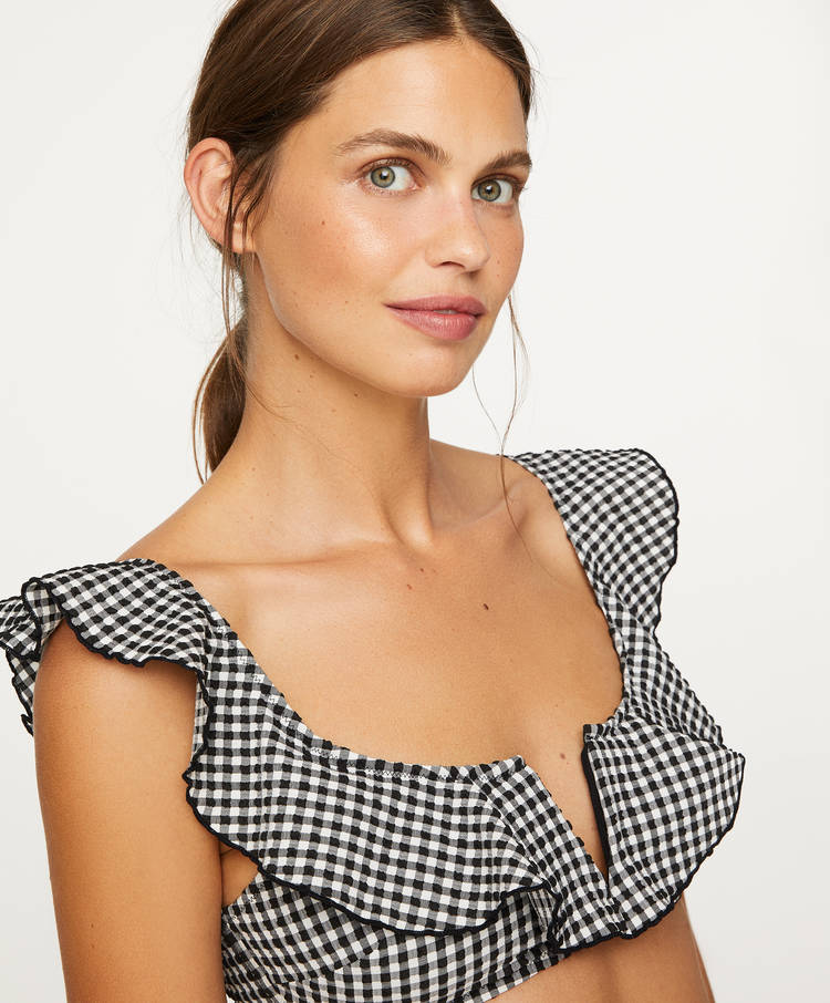 gingham bikini top