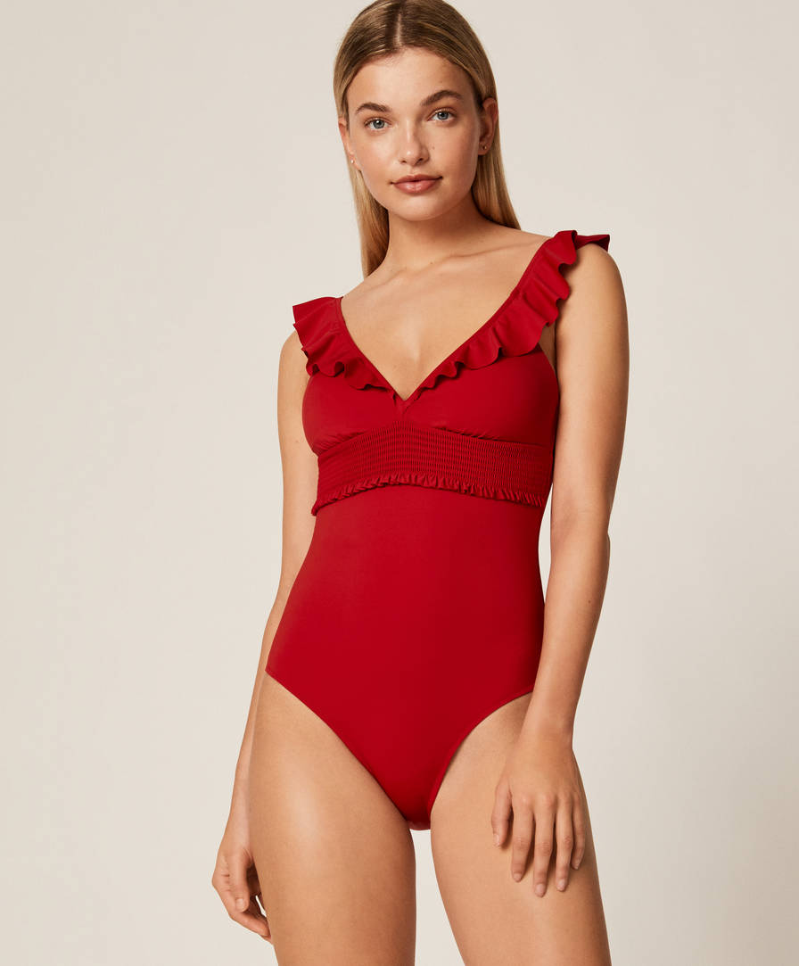 oysho red swimsuit