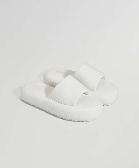 Cotton platform slippers