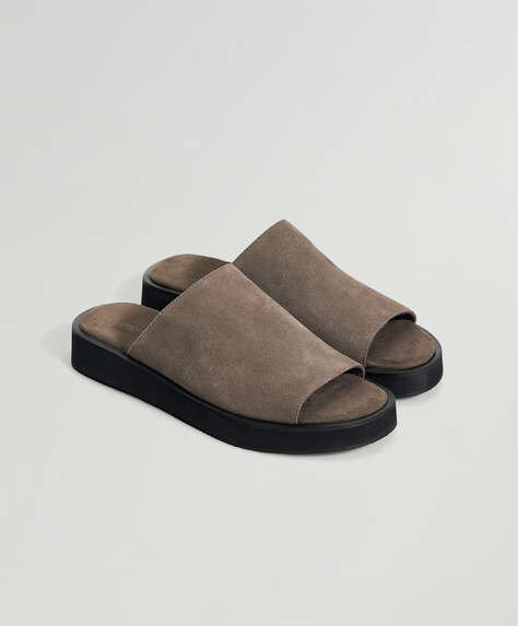 Sandalia plataforma serraje - Calzado - Baño y beachwear | Oysho Worldwide