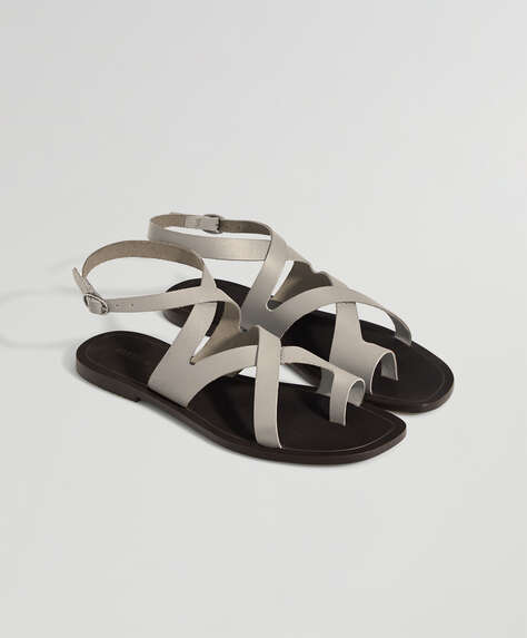 Ivory leather sandals