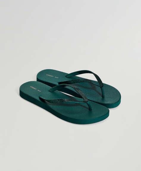 Green beach sandals