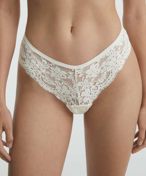 Lace hipster thong