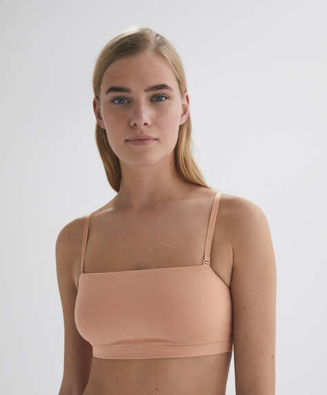 Cotton bra top with removable straps