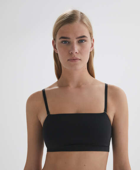 Cotton bra top with removable straps