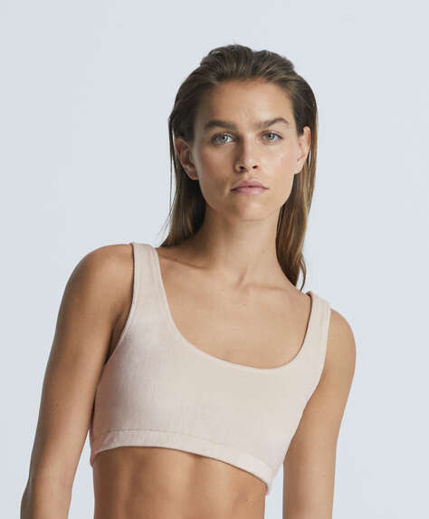 Soft touch velour strappy top