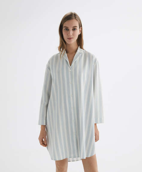 Stripe 100% cotton midi nightdress