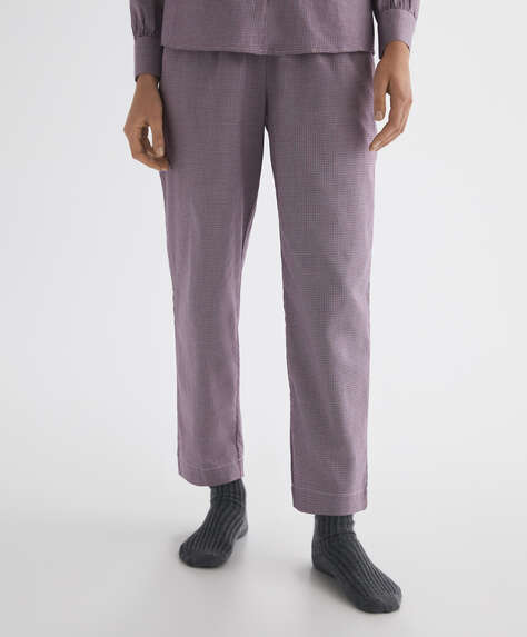 Pantalon 100 % coton à carreaux