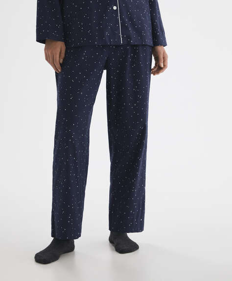 Yıldız desenli uzun pijama altı