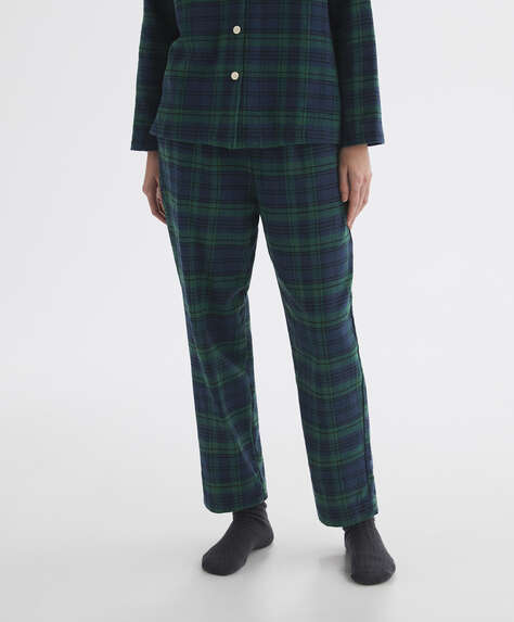 EXTRA WARM checked 100% cotton trousers