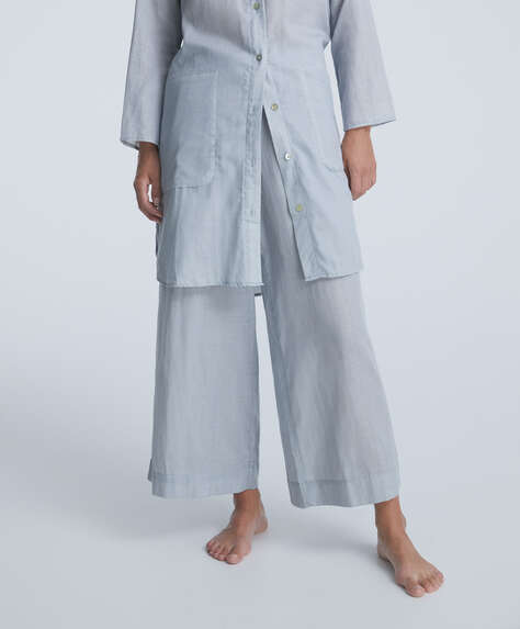 Double-face 100% cotton trousers