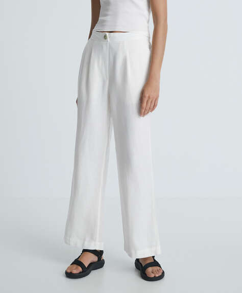 Linen flare trousers