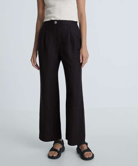 Linen flare trousers