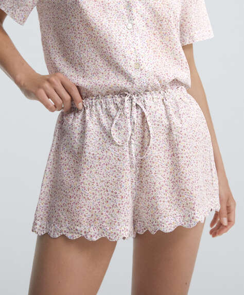 Floral 100% cotton shorts